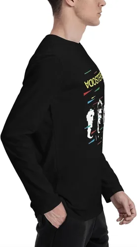 Vista 3 de ABOORA Soda Music And Stereo - Camiseta unisex de manga larga para hombre, cuello redondo, color negro