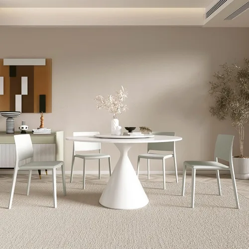 Vista 6 de LESHI Silla de comedor moderna apilable de plástico con respaldo sin brazos para comedor, sala de estar, jardín, patio, balcón, escritorio