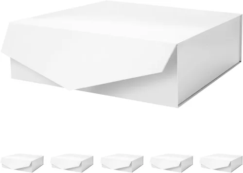 Vista 19 de PACKHOME Caja de regalo grande con tapa de 13.5 x 9 x 4.1 pulgadas, resistente caja de regalo plegable con cierre magnético