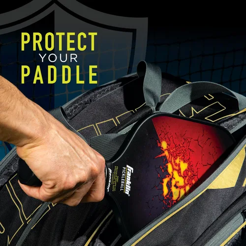 Vista 8 de Franklin Sports Pro Series Paddle Bag Negro/Dorado