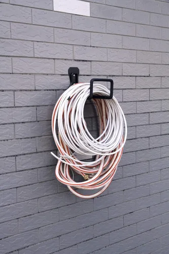Vista 7 de Percha de Manguera, Soporte de Manguera de Metal Resistente para Montaje en Pared, Gancho para Manguera de Jardín/Manguera Extensible/Carrete