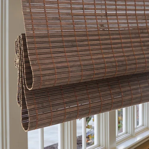 Vista 10 de Sunbox Persiana Romana de Bambú Inalámbrica, Persianas Romanas de Madera Tejida, Persianas de Bambú Natural con Filtrado de Luz para Ventanas