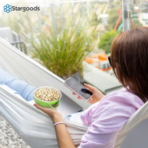 Vista 7 de Stargoods – Cuenco de Pistacho, Plato para Aperitivos, Tazón Doble para Maní con Almacenamiento para Cáscaras de Nueces y Caramelos, Verde
