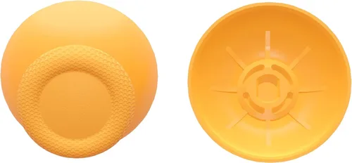 Vista 5 de eXtremeRate Precaución Amarillo Palancas de repuesto para controlador PS5, joystick analógico personalizado para PS4 Controller Universal