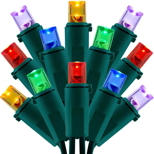 Vista 9 de 200 unidades de luces navideñas LED de ángulo amplio blanco cálido, 66 pies de cable verde, juego de luces de cadena festivas UL certificadas