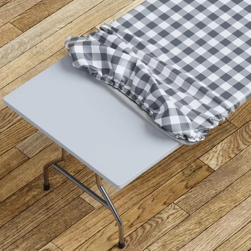 Vista 9 de Sorfey Mantel ajustado con elástico, vinilo con parte trasera de franela, se adapta a mesa de 24 x 48 pulgadas, rectangular, a prueba de agua, fácil