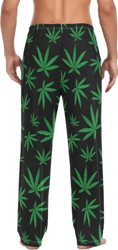 Vista 3 de Oyihfvs Pantalones de pijama para hombre pantalones rectos para dormir ropa de dormir con bolsillos