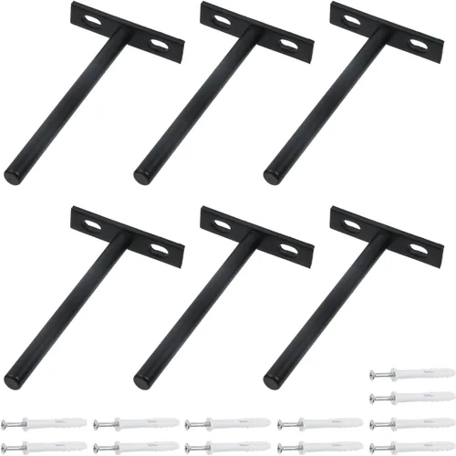 Vista 8 de Antrader Soporte de Estante Flotante Negro, 4 Piezas Soportes Ocultos de Estante de 2 Pulgadas Soporte Ciego de Estante Soportes Ocultos