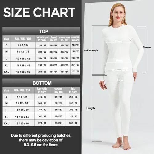 Vista 6 de UNIQUEBELLA Conjunto de ropa interior térmica para mujer, conjunto de capa base larga para mujer, conjunto de ropa interior atlética