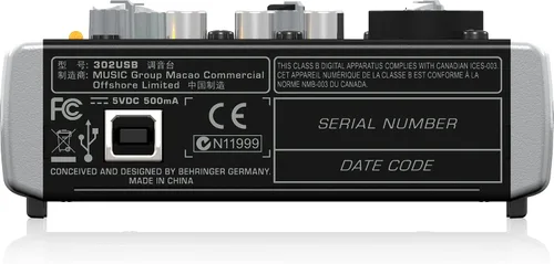 Vista 2 de Behringer XENYX 302USB - Mezclador premium de 5 entradas con preamplificador de micrófono XENYX e interfaz USB/audio
