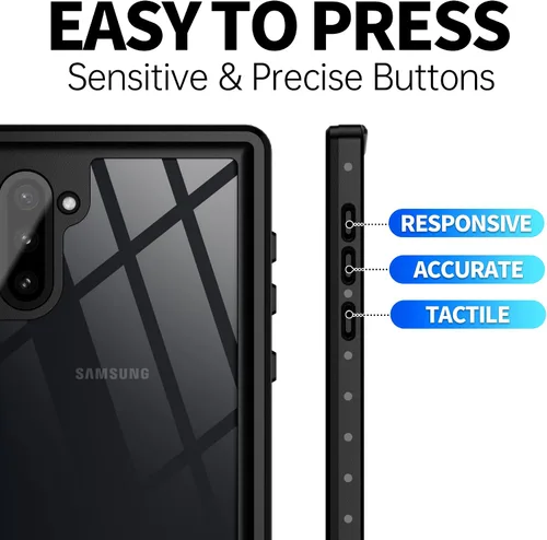 Vista 6 de BEASTEK Funda impermeable para Galaxy Note 10, serie NRE a prueba de golpes, con certificación IP68, con protector de pantalla integrado, cubierta