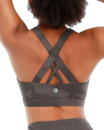 Vista 32 de RUNNING GIRL - Sujetadores deportivos para mujer, sujetadores deportivos con tiras acolchadas y espalda cruzada de apoyo medio con copas extraíbles