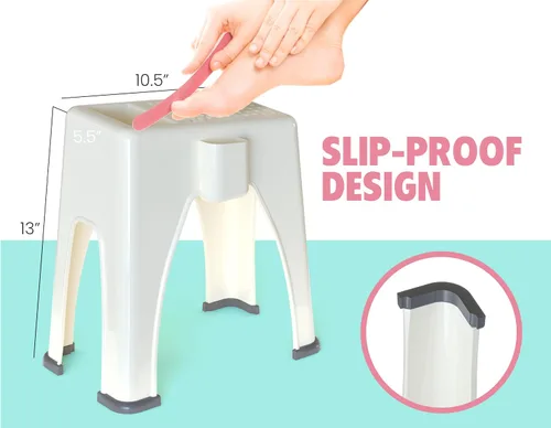 Vista 2 de Skywin Reposapiés de pedicura, reposapiés antideslizante para pedicura, bolsillos laterales y traseros para artículos esenciales de pedicura, 9 x 7