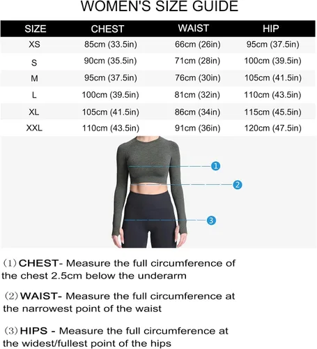 Vista 5 de Aoxjox - Camisetas de manga larga para mujeres Vital 1.0 y 2.0, camiseta tipo ombliguera de entrenamiento, sin costuras