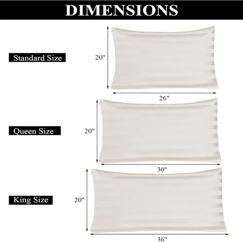 Vista 41 de Juego de 2 fundas de almohada 100% de algodón egipcio, fundas de almohada refrescantes de 400 hilos, fundas de almohada suaves y transpirables