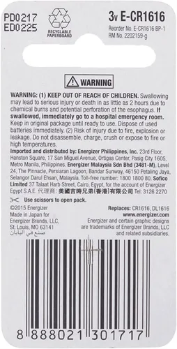 Vista 3 de Energizer CR1616 - Batería de litio para monedas
