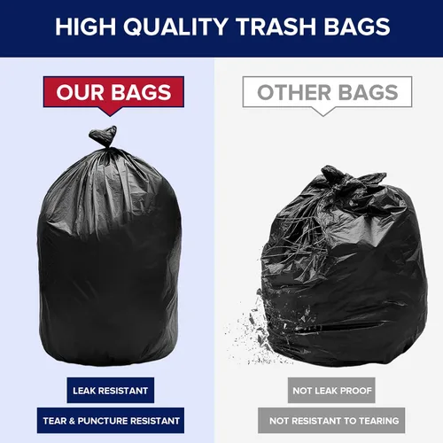 Vista 2 de 3 mils-45-50 Gallons Contractor Large Trash can bags Heavy duty 38 * 46 Black Thickened Grabag Bags