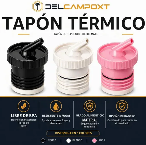 Vista 2 de Tapón térmico/térmico Pico de Mate Stanley tapa de repuesto, se adapta a botellas clásicas de boca ancha con aislamiento al vacío