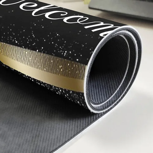 Vista 5 de Felpudo de goma antideslizante con estampado brillante para peluquería, para interiores y exteriores, patio, puerta delantera, decoración del hogar