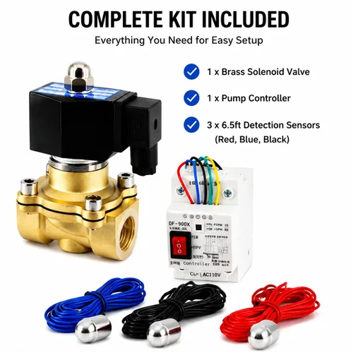 Vista 6 de Válvula de flotador solenoide de latón AC110V, control automático del nivel del agua Normally Closed, 2A Current Rating, for Water Tanks, Pools