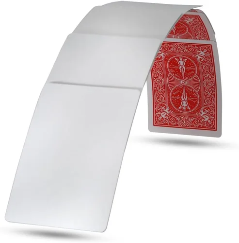 Vista 2 de Magic Makers Baraja de bicicleta en blanco con respaldo rojo (paquete de 2)