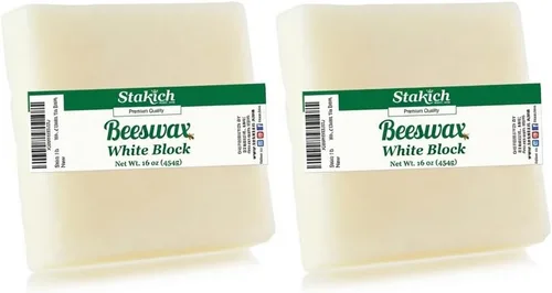 Vista 10 de Stakich Bloque de cera de abeja blanca, natural, grado cosmético, 1 libra