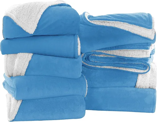 Vista 19 de IR Imperial Rooms Mantas Sherpa de color rosa bebé tamaño King para cama – Paquete al por mayor de 9 mantas Sherpa – Manta suave y esponjosa