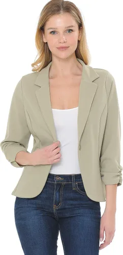 Vista 3 de MINEFREE Chaqueta de punto para mujer, ligera, informal, de manga 34 (S-3XL)