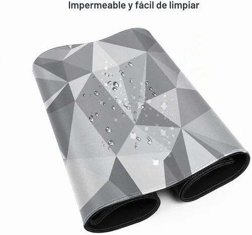 Vista 9 de Alfombrilla de mouse gris geométrica gris grande XL alfombrilla de escritorio abstracta larga extendida alfombrilla de mouse grande para accesorios