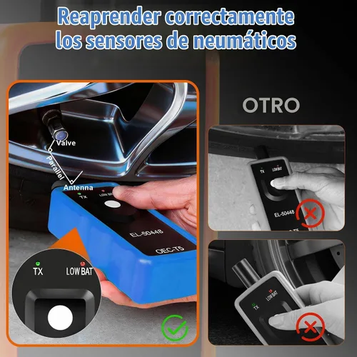 Vista 5 de EL-50448 TPMS Herramienta de reaprendizaje para GM, FIRSTOOL OEC-T5 TPMS herramienta de reinicio TPMS Sensor de neumáticos, herramienta