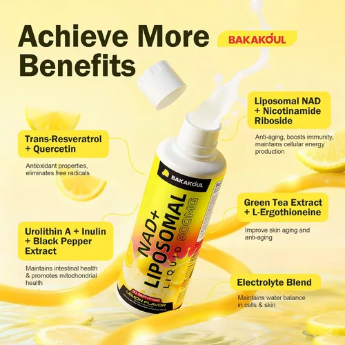 Vista 5 de Suplemento líquido liposomal NAD+ - Diseñado para ayudar a apoyar la absorción - absorción celular mejorada, ayuda a apoyar la salud celular normal