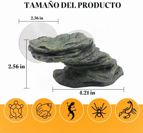 Vista 2 de Plataforma de tortuga con 2 ventosas fuertes, escalada en roca de resina