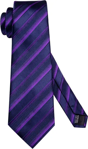 Vista 282 de Hi-Tie Corbatas de seda para hombre, diseño de cachemira a rayas, con bolsillo, gemelos cuadrados, conjunto formal de negocios