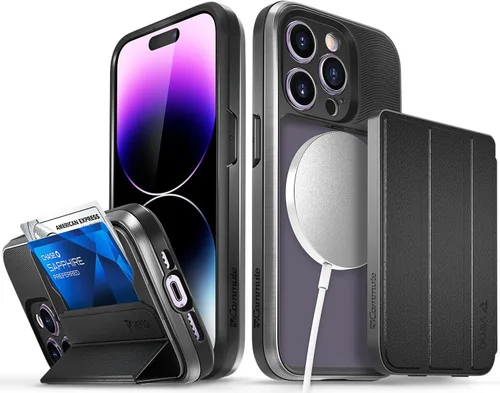 Vista 47 de VENA vCommute - Funda tipo cartera compatible con Apple iPhone 14 (6.1 pulgadas) (protección contra caídas de grado militar), funda de cuero
