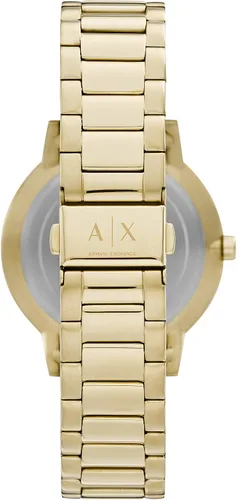 Vista 3 de Armani Exchange - Reloj de vestir de acero inoxidable de tres manos para hombre Oro Reloj de cuarzo