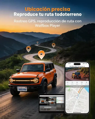 Vista 8 de WOLFBOX G900 Tripro Bumper-N 3 canales 4K Mirror Dash Cam, 4K+2.5K+1080P cámara delantera trasera y parachoques, 8MP STARVIS 2 IMX 678 visión
