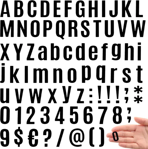 Vista 6 de Qilery 32 hojas de 0.5 pulgada de calcomanías de letras y números autoadhesivas, letras de vinilo alfabéticas de gran fuente, etiquetas de números