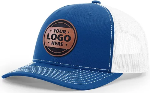 Vista 12 de Sombrero de parche de cuero de camionero personalizado grabado con láser