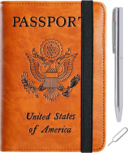 Vista 26 de Passport Holder, Travel Essentials, Passport Cover, RFID Travel Wallet 113#Negro