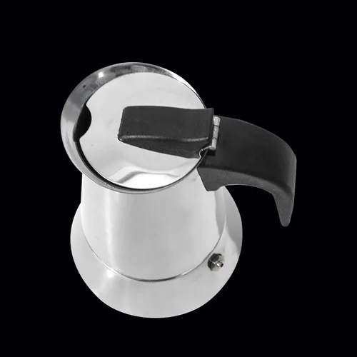Vista 2 de Cafetera de café expreso, cafetera de acero inoxidable, cafetera italiana para el hogar y campamento, 4 tazas