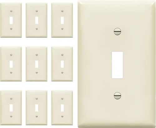 Vista 31 de ENERLITES - Placa de pared con interruptor de palanca sin tornillos, cubierta de interruptor de luz segura para niños, tamaño estándar de 1 gancho