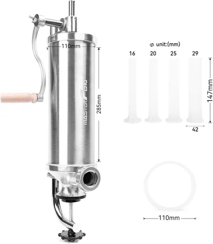 Vista 2 de Máquina de relleno vertical de acero inoxidable de 5 libras con 4 embudos de relleno