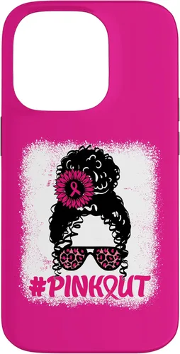 Vista 17 de iPhone 16 desordenado moño desgastado cinta rosa rosa hacia fuera caso cáncer de mama