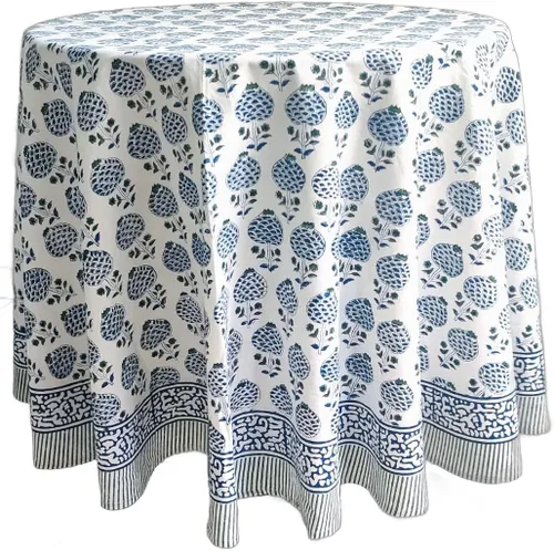 Vista 36 de ATOSII Mantel 100% algodón, Amara, floral, hecho a mano, rectangular, de lino, para cocina, comedor, fiestas, bodas, exteriores, picnics, Pascua