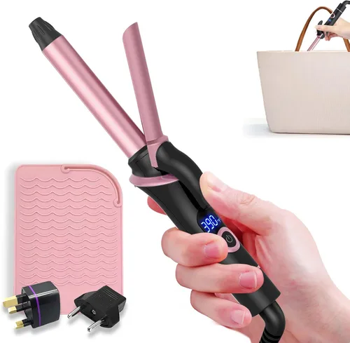 Vista 19 de Ukliss Mini rizador de 1/2 pulgada, rizador de barril pequeño de viaje para cabello corto y flequillo, calor rápido de 30 segundos, 5 ajustes
