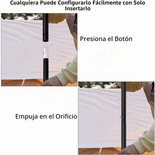 Vista 9 de SANLIKE Postes de aluminio de 60 pulgadas, postes de lona impermeables para Negro-4 secciones
