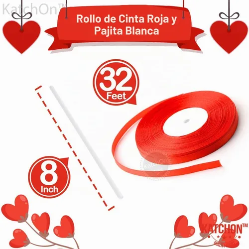 Vista 5 de KatchOn Globos para el día de San Valentín, rojo y blanco, 12 pulgadas