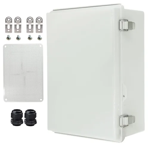 Vista 30 de Caja Eléctrica Impermeable para Exteriores Caja de Conexiones Resistente a la Intemperie IP67 Carcasa de Plástico ABS Caja de Proyecto para Gris