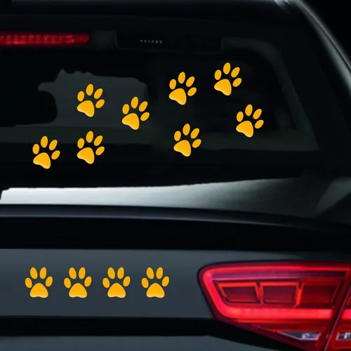 Vista 15 de Juego de 12 calcomanías de vinilo con estampado de patas de perro, calcomanías de vinilo para ventana de coche, laptop, motocicleta, camión