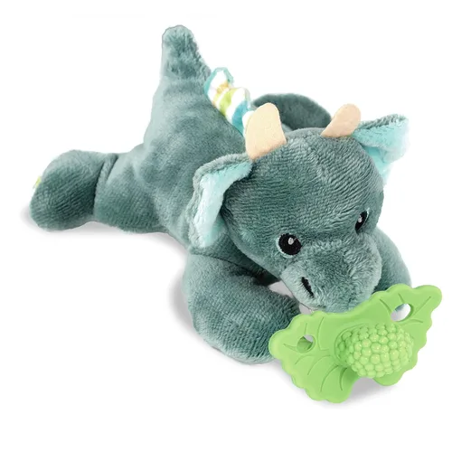 Vista 12 de RaZbaby Oso RaZbuddy con chupete de alivio de dentición RaZberry – Alivio para encías adoloridas con textura inspirada en la naturaleza, mordedor